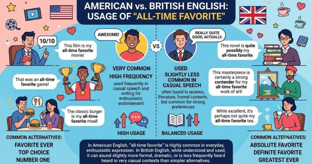 American vs British English Usage of All-Time Favorite