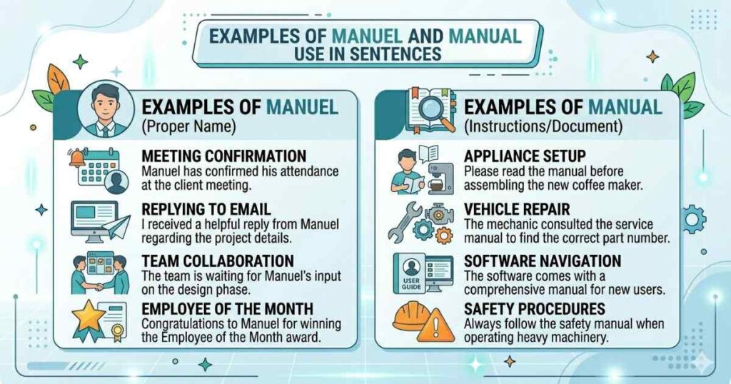 Examples Of Manuel And Manual Use In Sentences