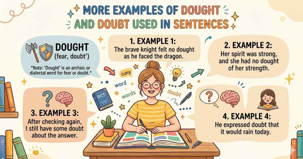 More Examples Of Dought and Doubt Used In Sentences