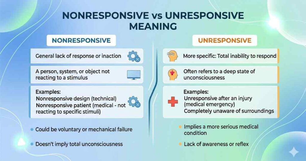 Nonresponsive vs Unresponsive Meaning