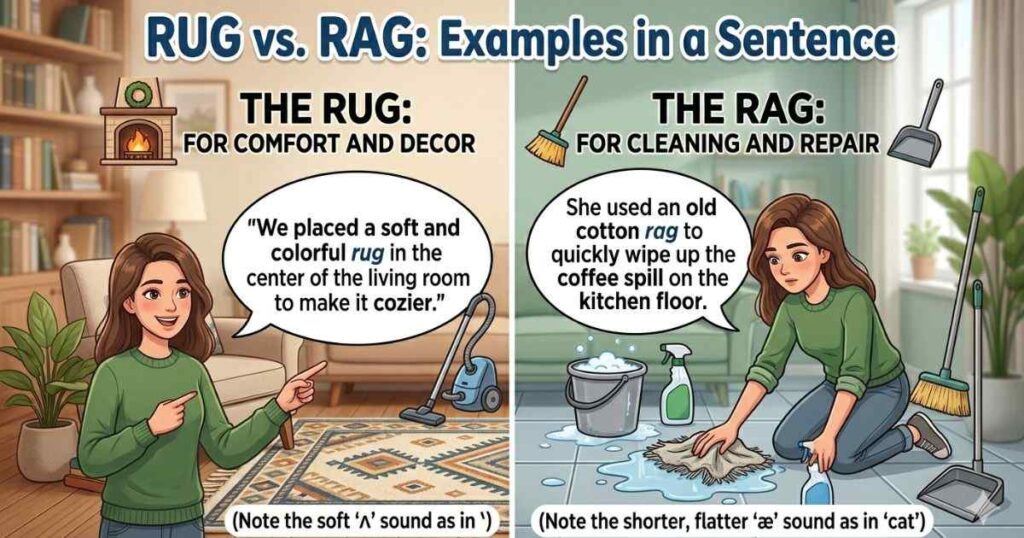 Rug vs. Rag Examples in a Sentence