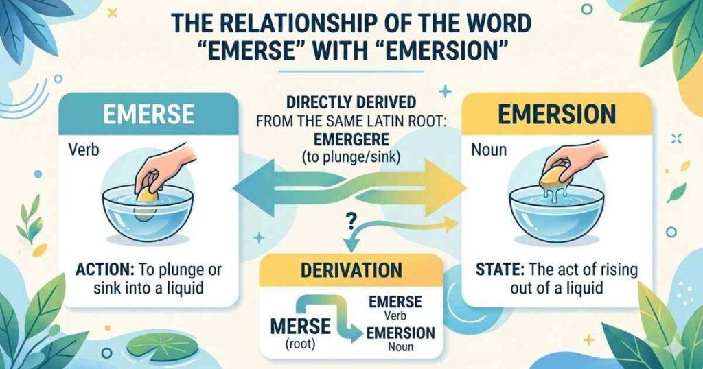 The Relationship Of The Word Emerse With Emersion