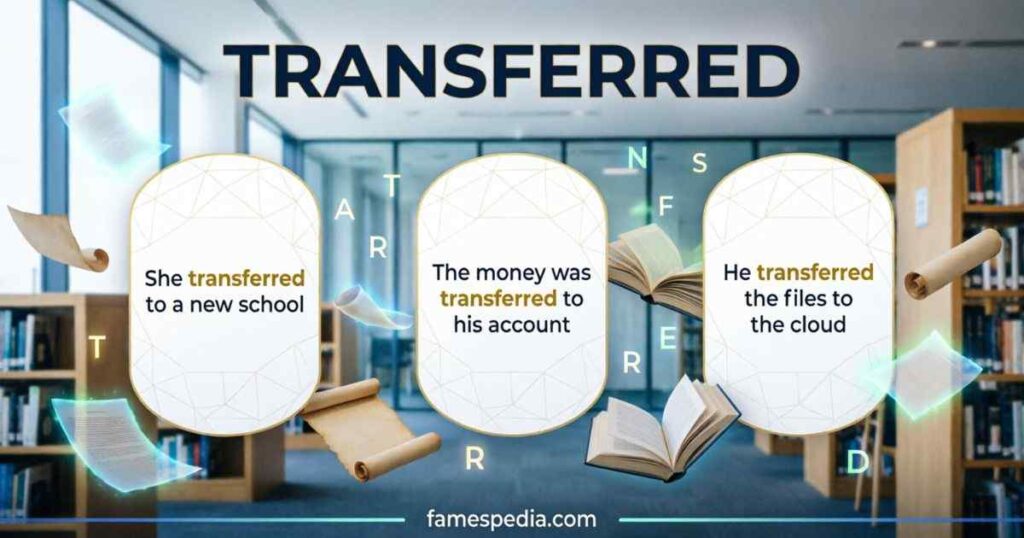 Examples of Sentences Using the Word Transferred