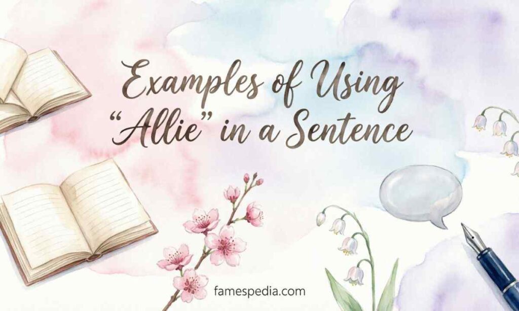 Examples of Using Allie in a Sentence