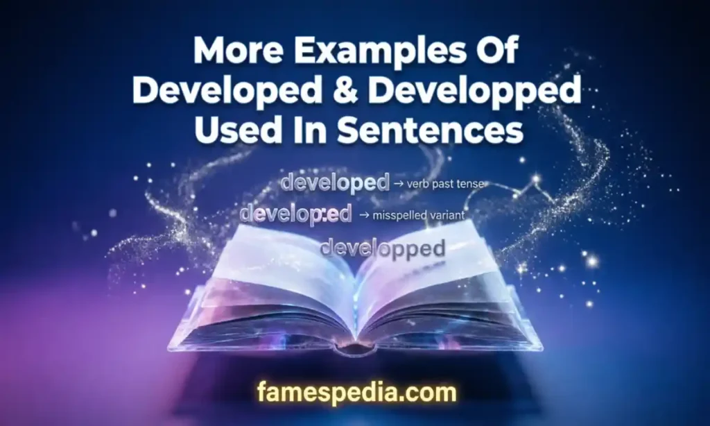 More Examples Of Developed & Developped Used In Sentences