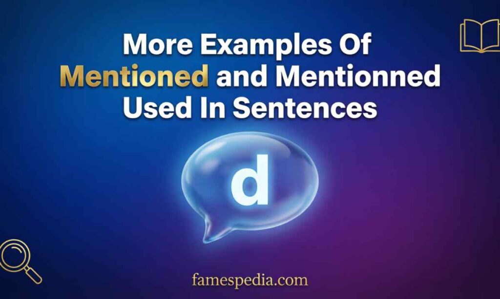 More Examples Of Mentioned and Mentionned Used In Sentences
