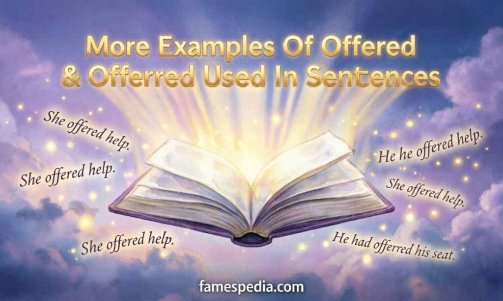 More Examples Of Offered & Offerred Used In Sentences