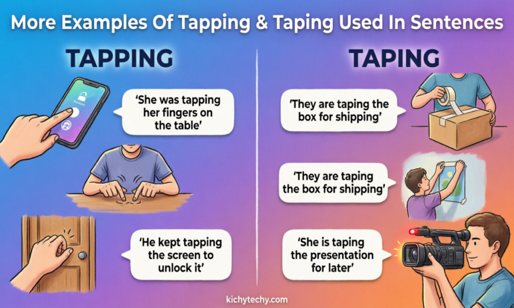 More Examples Of Tapping & Taping Used In Sentences