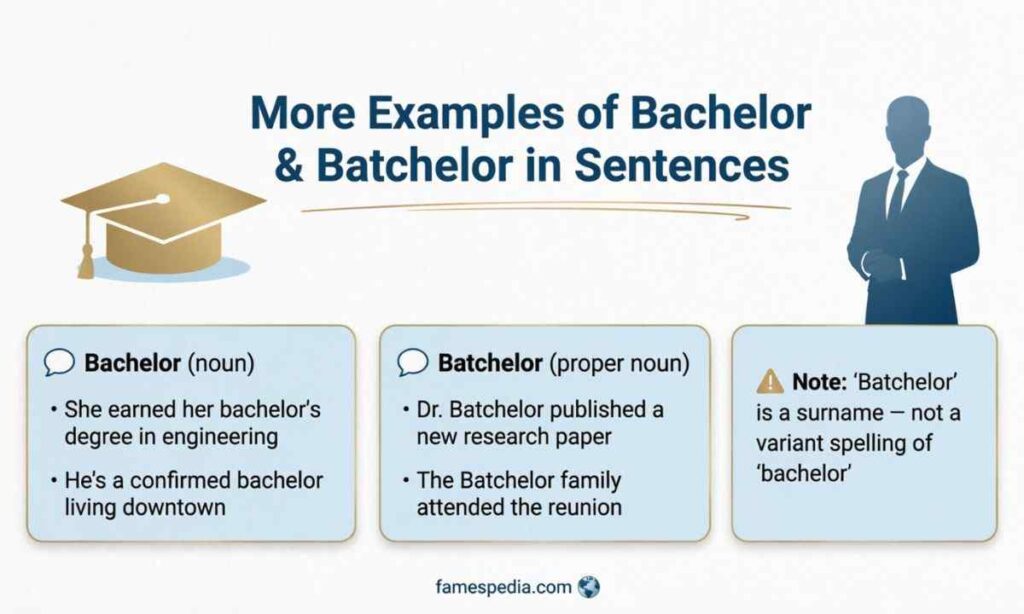 More Examples of Bachelor & Batchelor in Sentences