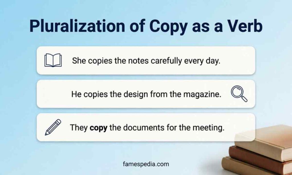 Pluralization of Copy as a Verb