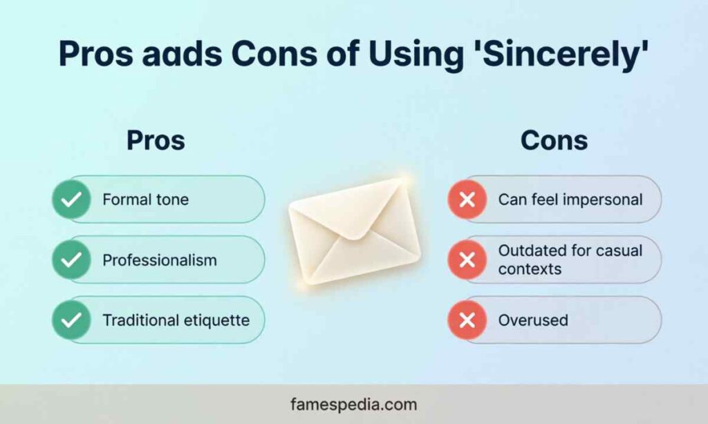 Pros and Cons of Using Sincerely