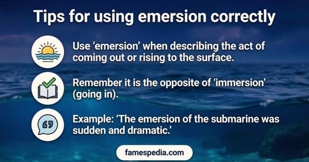 Tips for using emersion correctly
