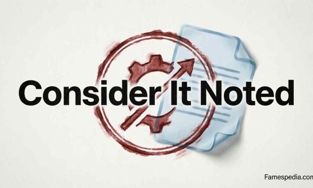 Consider It Noted