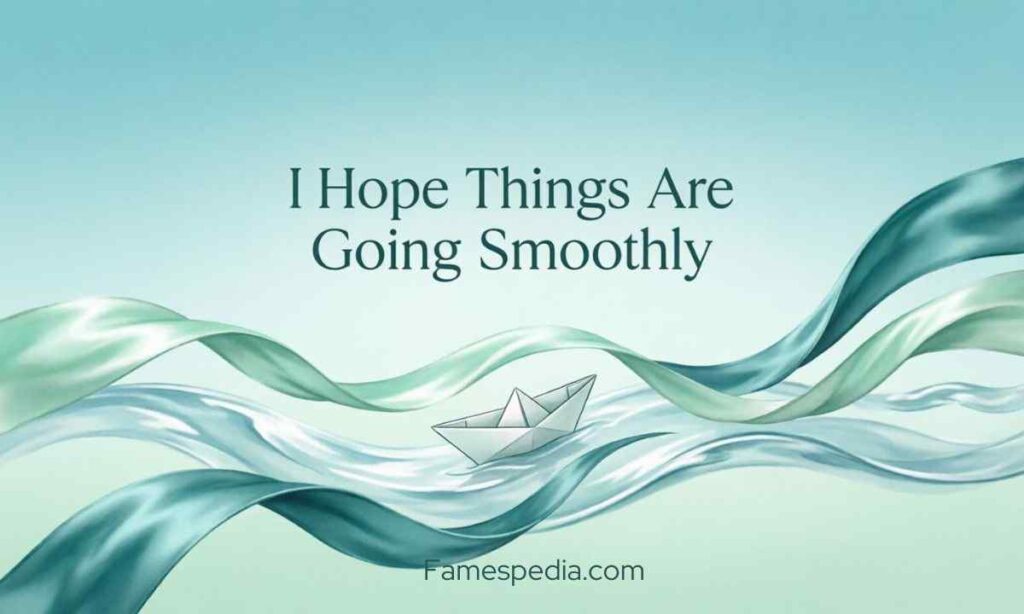 I Hope Things Are Going Smoothly