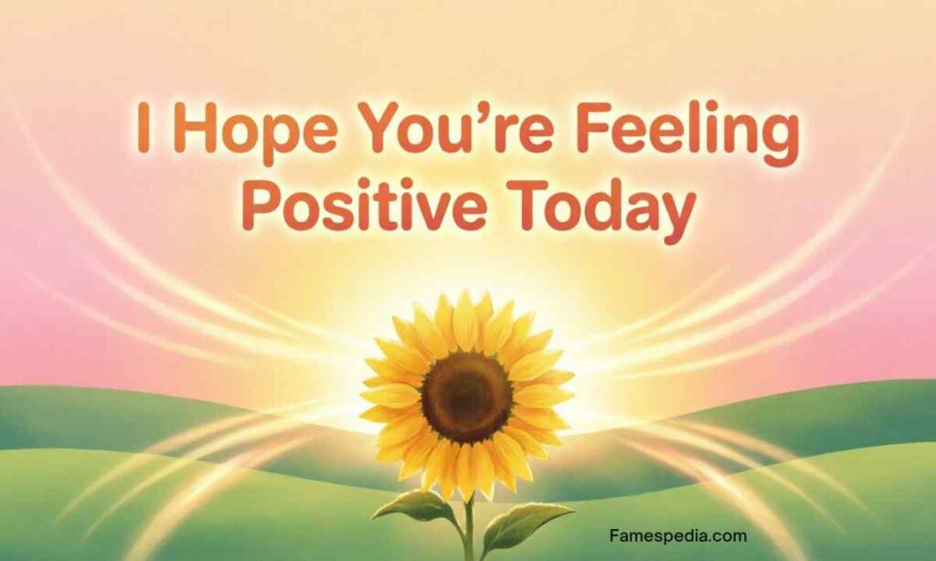 I Hope You're Feeling Positive Today