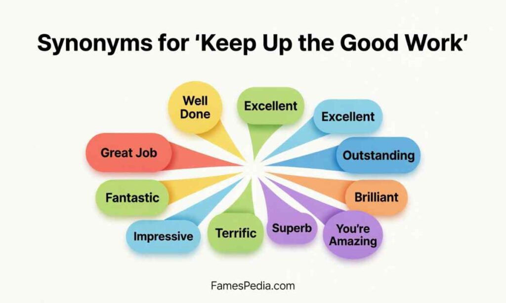Synonyms for Keep Up the Good Work